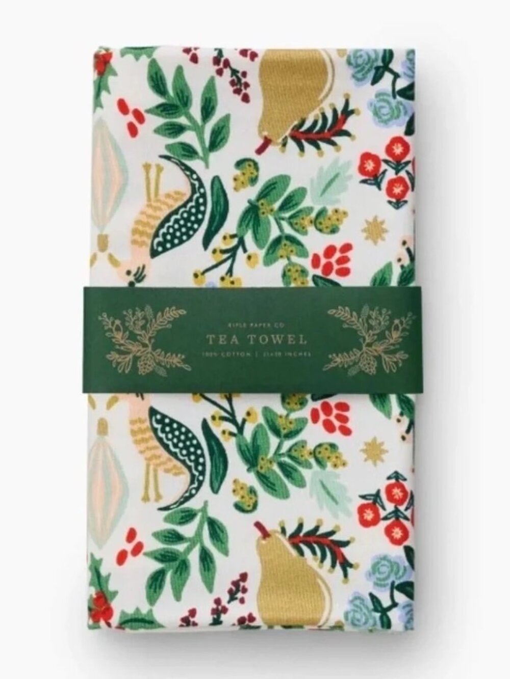 Anthropologie Rifle Paper Company Partridge Holiday  ChristmasTea Towel